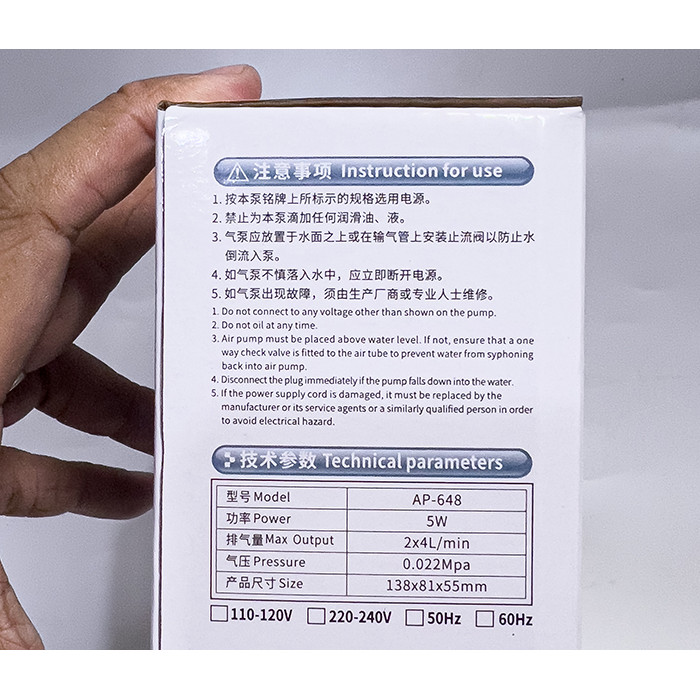 Máy Sủi Oxy 2 Vòi Ap648 Jeneca Chạy Êm, Tiết Kiệm Điện
