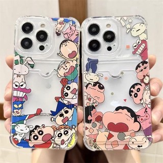 Ốp Điện Thoại Di Động Cho OPPO A15 A15S A16 A16S A16K A3S A5S A5 A5 A9 2020 A1K A54 4G A98 Reno 6 7 8 5G Vỏ Đựng Thẻ Ảnh Gia Đình Crayon Shin-chan Dễ Thương