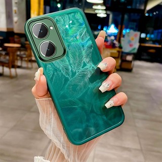 VIVO Y28S Y03 Y18 Y18E V2350 V2333 V2345 y18i y03t Đi kèm với màng ống kính, miếng dán lông vũ đầy màu sắc, bột lấp lánh gradient, vỏ điện thoại mềm trong suốt