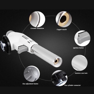 Khò Gas Mini Tự Động Đánh Lửa Flame Gun, Đầu Khò Gas Chuyên Dụng - Núm điều Chỉnh Nhiệt 1400 độ C #A34