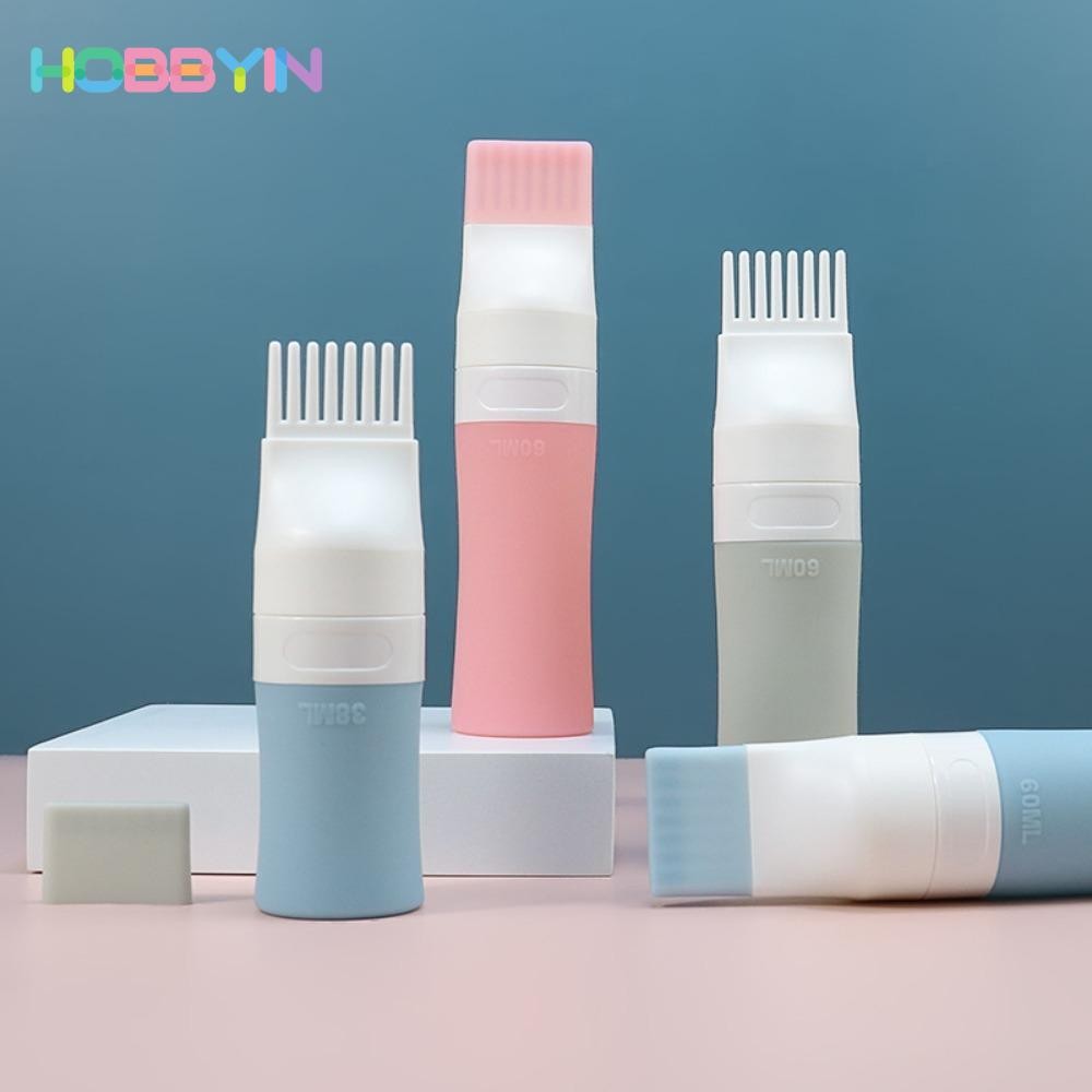 Chai cọ nhuộm tóc, 38 / 60 / 80ml Có lược Chai nạp lại, Dụng cụ trang điểm silicon du lịch Làm tóc Lotion Bóp ống
