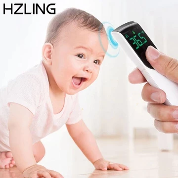 Nhiệt kế trán HZLING, Nhiệt kế hồng ngoại kỹ thuật số đo nhiệt độ 1s màu trắng, Dễ sử dụng Chữ số LED lớn Đọc tức thì Nhiệt độ thông minh cho trẻ sơ sinh