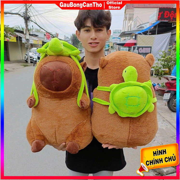 Gấu Bông Capybara Nâu Đậm Balo Rùa Dễ Thương | Shopee Việt Nam