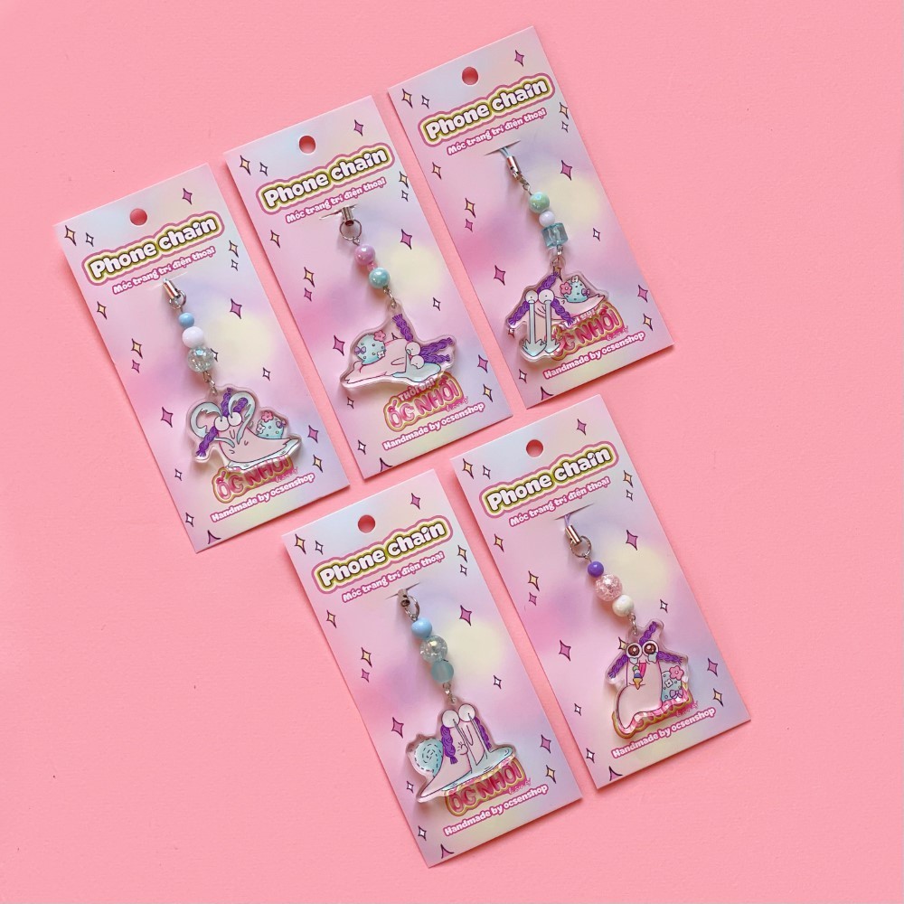 Keychain - Móc khóa xâu hạt Ốc nhồi bông - 1 Chiếc (Giao hình ngẫu nhiên)