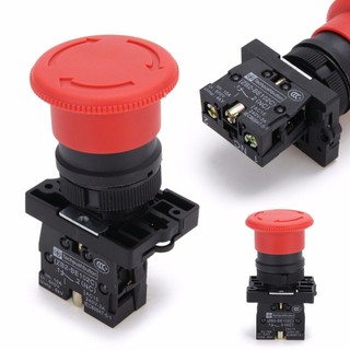 Công tắc nút nhấn dừng khẩn cấp nấm đỏ 600V 10A ô tô XB2-ES542 22mm NC N / C Công tắc chống cháy