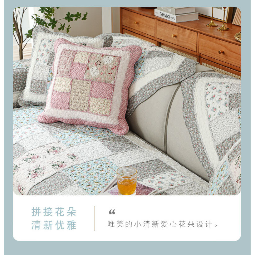 Đệm sofa miếng đệm bông bốn mùa Đệm Ghế Sofa tươi mát chống trượt kết hợp ba người