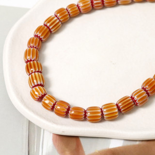 Hạt gốm pha màu tròn 9*7mm hạt bí ngô diy Bông tai làm bằng tay phụ kiện tóc vỏ điện thoại Vật liệu mặt dây chuyền bán buôn