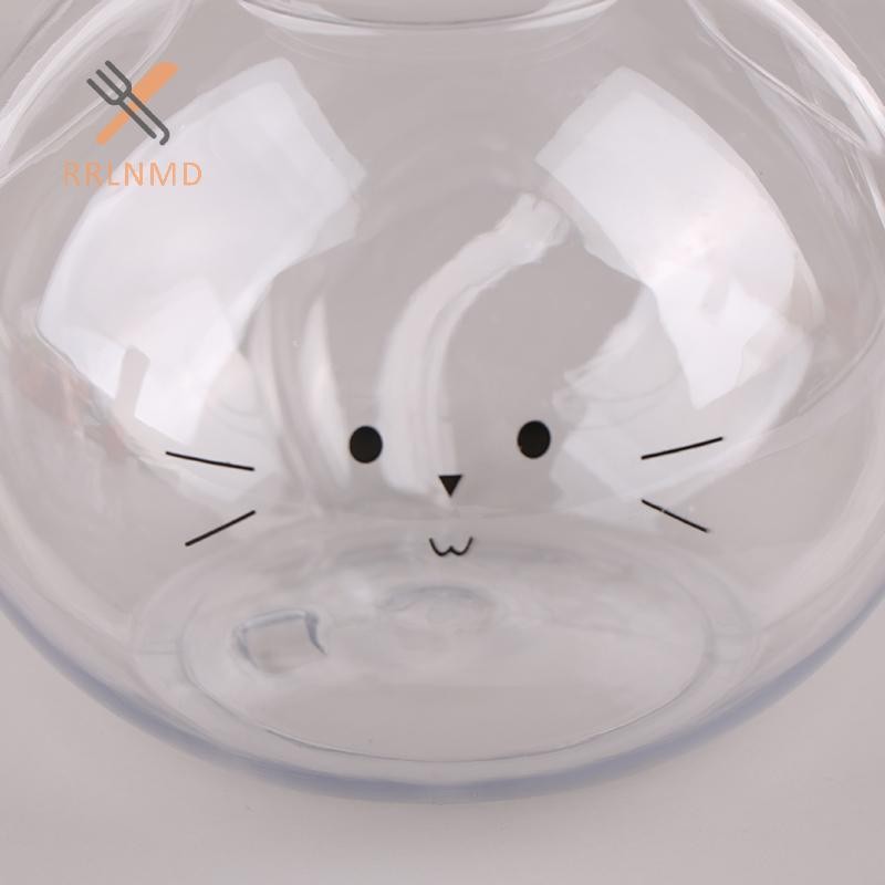 Rrlnmd Kawaii Mèo Chai Nước Cho Trà Sữa Cà Phê Nước Uống Di Động Cốc Uống Nhà Trong Suốt Chai Nước Giải Khát BPA Free MỚI