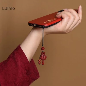 Luimo Handmade Trung Quốc Cinnabar Cáo Túi Đựng Tiền Bầu Cho Túi Điện Thoại Di Động Unisex Mặt Dây Chuyền Thời Trang Quà Tặng SBS