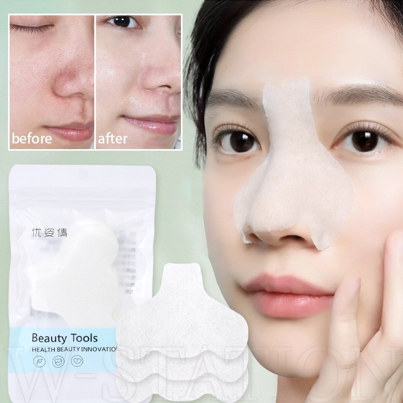200 Cái Giấy Mặt nạ mũi mụn đầu đen - Miếng đệm mũi sợi dùng một lần - Dụng cụ làm sạch da mặt - Thoáng khí, dưỡng ẩm, thân thiện với da - Dải mũi loại bỏ mụn đầu đen