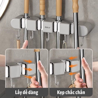 Kẹp Treo Đồ Dán Tường BUNNIES HOUSE Chịu Lực Tốt, Gắn Cây Lau Nhà, Móc Treo Dụng Cụ Nhà Cửa