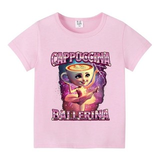 Áo Thun Trẻ Em 2025 Tralaero Tralala Meme In Ballerina Capuccina Hoạt Hình Mùa Hè Tee
