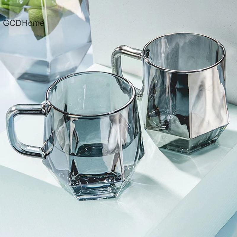 GCDHome 280ml Màu Trơn Top Thiết Kế Sang Trọng Cốc Thủy Tinh Gia Đình Có Tay Cầm Bộ Phòng Khách Khách sạn Trà Cốc HOT