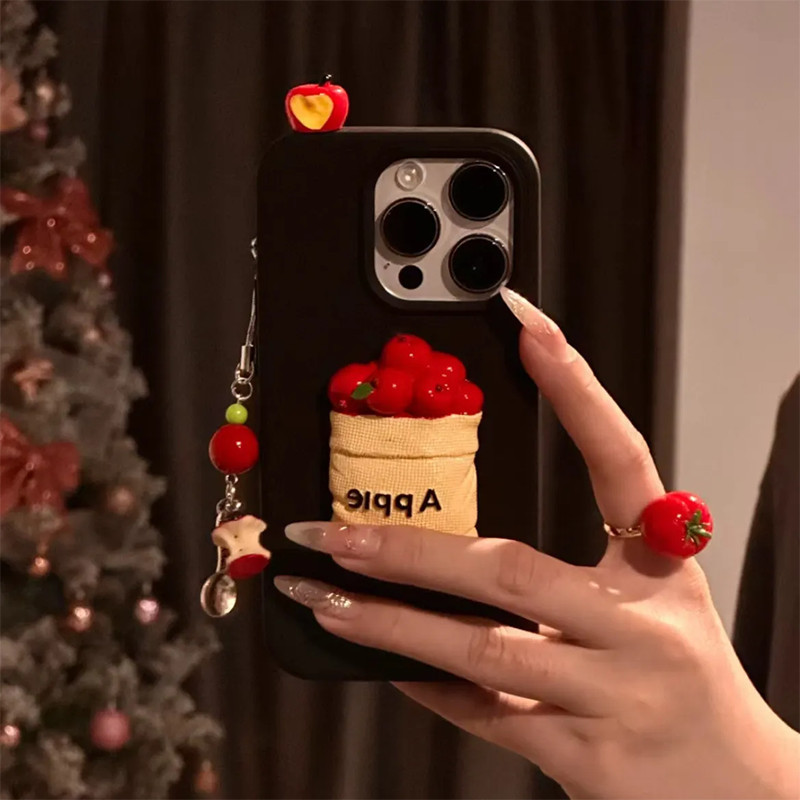 【✨Spot】[Ốp điện thoại màu cam ba chiều] ốp lưng iphone16promax / Apple 15Plus / 14 Pro, chống sốc