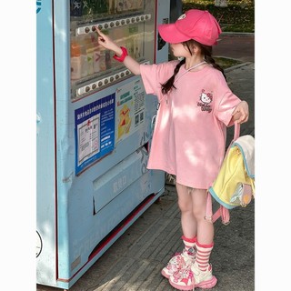 Áo thun ngắn tay bé gái-Hello Kitty in hình hoạt hình Áo thun trẻ em dễ thương