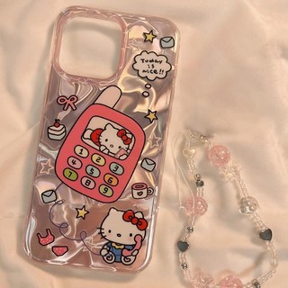 Phim Hoạt Hình Thời Trang Hello Kitty Nơ Dây Xích Dành Cho POCO X7 M7 F5 M5S M6 X5 X6 X3 Pro M4 M5 C75 4G 5G Cô Gái Trái Tim Tình Yêu Flash Vỏ Điện Thoại