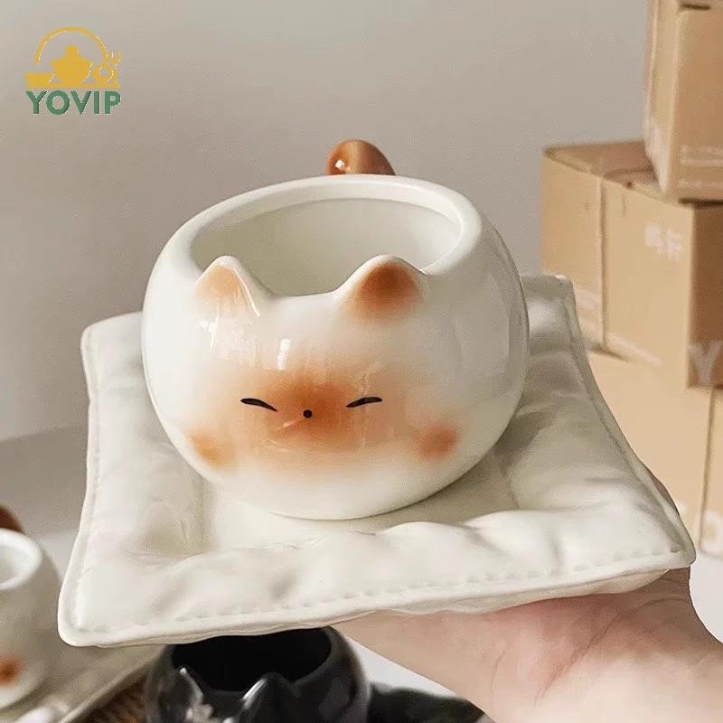 YOVIP Gốm Cốc Hoạt Hình Xiêm Cốc Cà Phê Underglase Màu Cốc Nước Nhà Ăn Sáng Sữa Cà Phê Cốc Quà Tặng Sinh Nhật VN