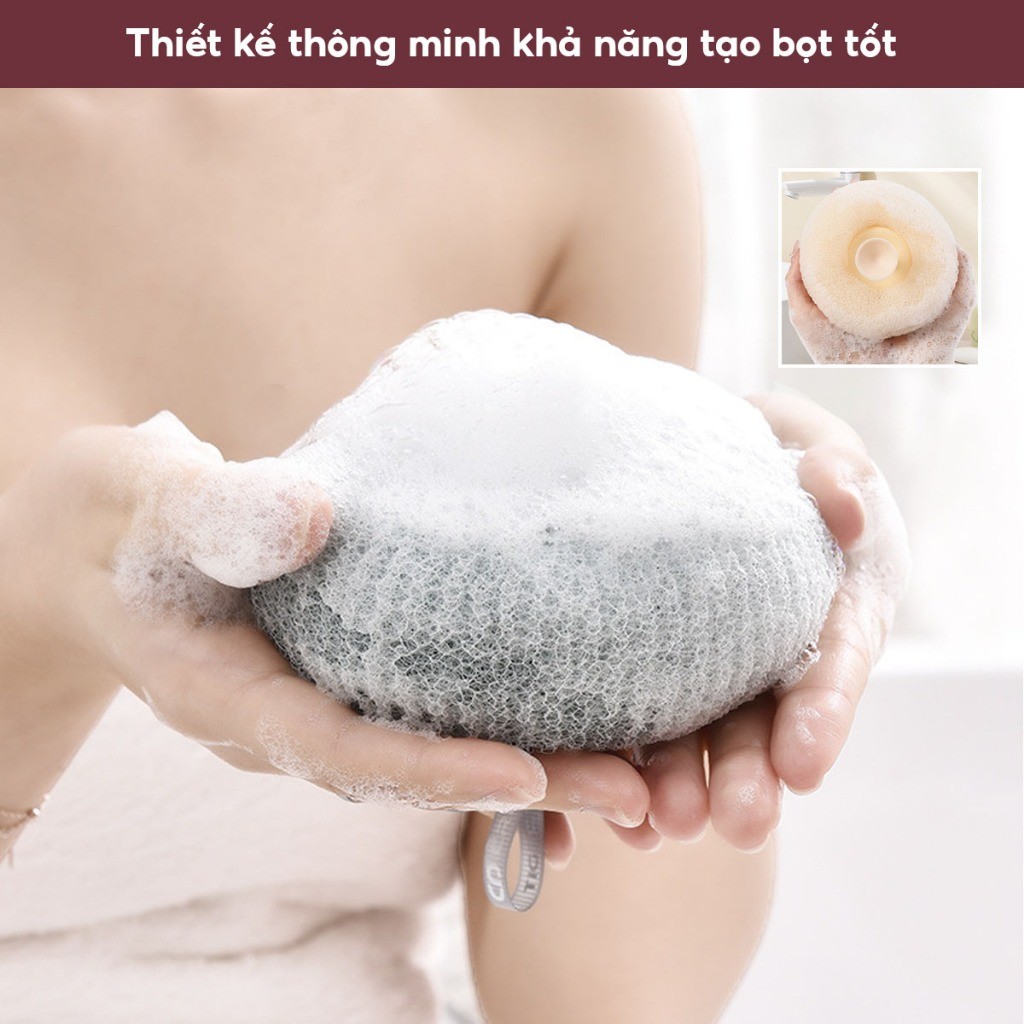 Bông Tắm Tẩy Tế Bào Chết Tròn Cao Cấp 2 Màu Bông Tắm Tạo Bọt Siêu Mềm Kì Cọ Gét Tẩy Da Chết