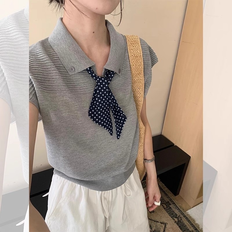 SUXI Áo sơ mi nữ rộng rãi style cổ điển, phù hợp mùa hè