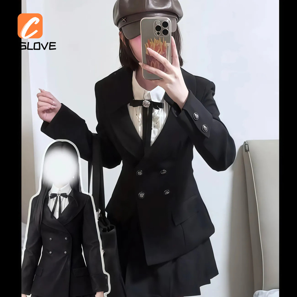 Anime Trò Chơi Tình Yêu và Deepspace MC - Trang Phục Cosplay Đen Suit Trọn Bộ dành cho Phụ Nữ