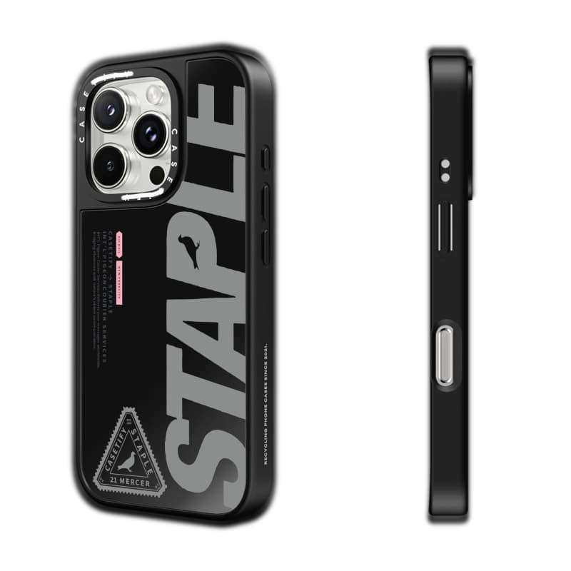 Ốp lưng CASECASE X STAPLE hút từ tính Vỏ iPhone Gương đen & bạc IPhone 16 15 14 13 12 Pro Max Plus Ốp lưng cứng có hộp khắc logo