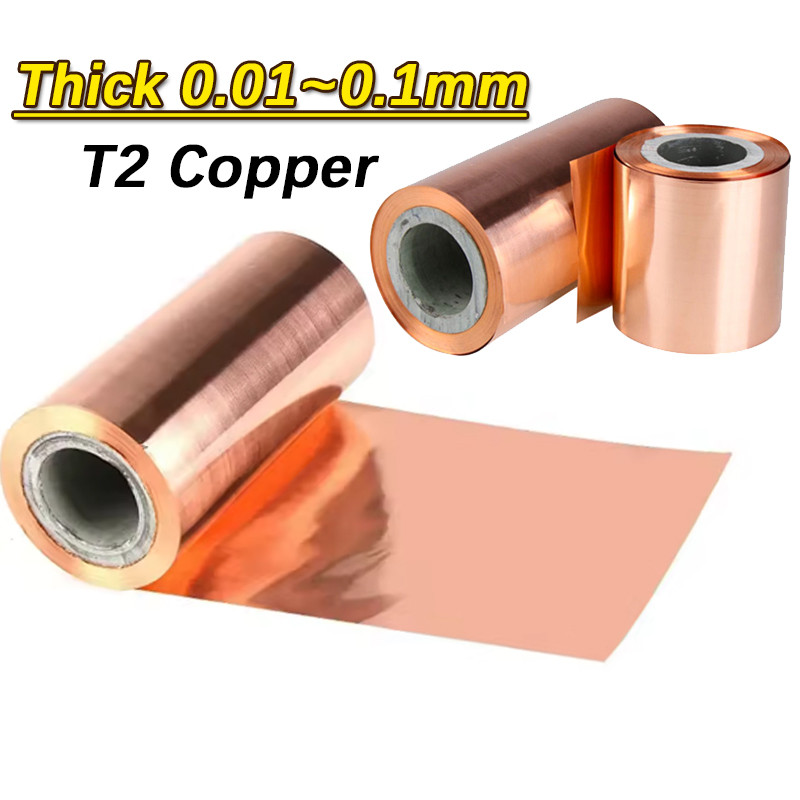 Siêu mỏng Dải đồng đỏ nguyên chất cuộn tấm đồng dày 0,01-0,09mm 99,9% nguyên chất Cu tấm kim loại lá