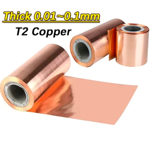 Siêu mỏng Dải đồng đỏ nguyên chất cuộn tấm đồng dày 0,01-0,09mm 99,9% nguyên chất Cu tấm kim loại lá