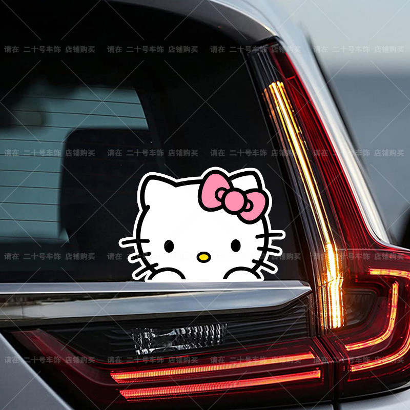 Hellokitty Cat Xe Máy Điện Miếng Dán Xe Hơi Nhãn Dán Trang Trí Cửa Kính