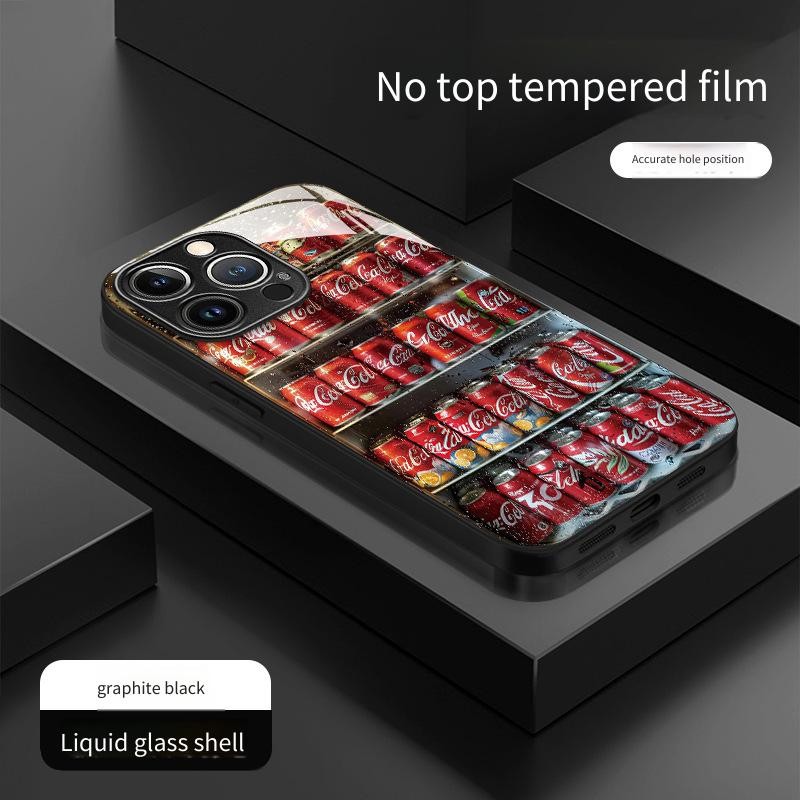 Ốp điện thoại IPhone 16 Vỏ bảo vệ Glass Cola Summer Soda I16 Pro max có dây buộc Tủ lạnh 15 Pro 14PM Vỏ bảo vệ chống sốc