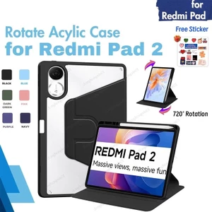 Ốp lưng Redmi Pad 2 11inch Mới 2025 720° Ốp lưng Acrylic xoay có khe cắm bút cho Xiaomi Redmi Pad 2 4G / Wi-Fi Magnetik Giá đỡ máy tính bảng bảo vệ