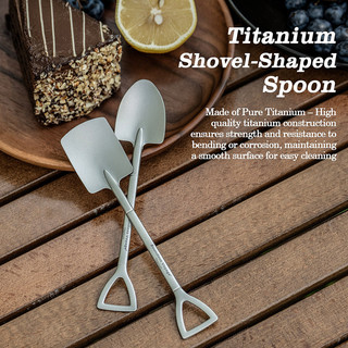 Boundless Voyage Titan Thìa Xẻng Mini Hình Sáng Tạo Dễ Thương Món Tráng Miệng Kem Thìa Trái Cây Nhẹ Bền Bộ Đồ Ăn