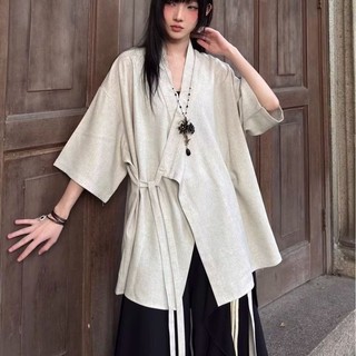 Áo sơ mi unisex cổ chữ Y cổ điển Trung Quốc, phù hợp mùa hè