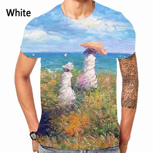 Áo thun in 3D hình Vincent van Gogh phù hợp mùa hè, thoải mái mặc mỗi ngày