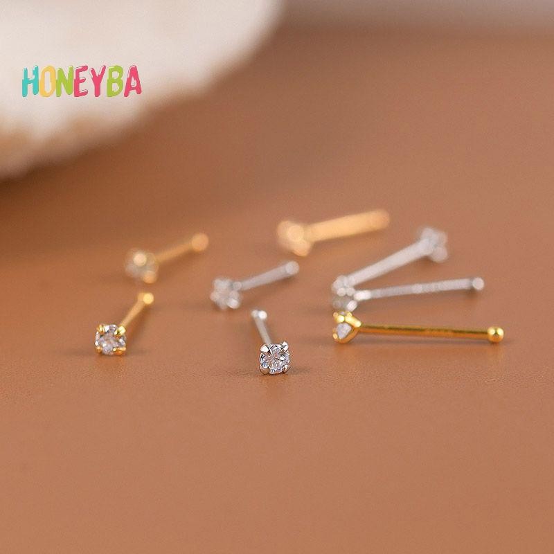 < Honeyba > 1 Chiếc Bông Tai Zircon Thép Titan Cho Nữ Tiệc Bé Gái Mới Món Quà Trang Sức Mỹ