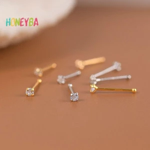 < Honeyba > 1 Chiếc Bông Tai Zircon Thép Titan Cho Nữ Tiệc Bé Gái Mới Món Quà Trang Sức Mỹ