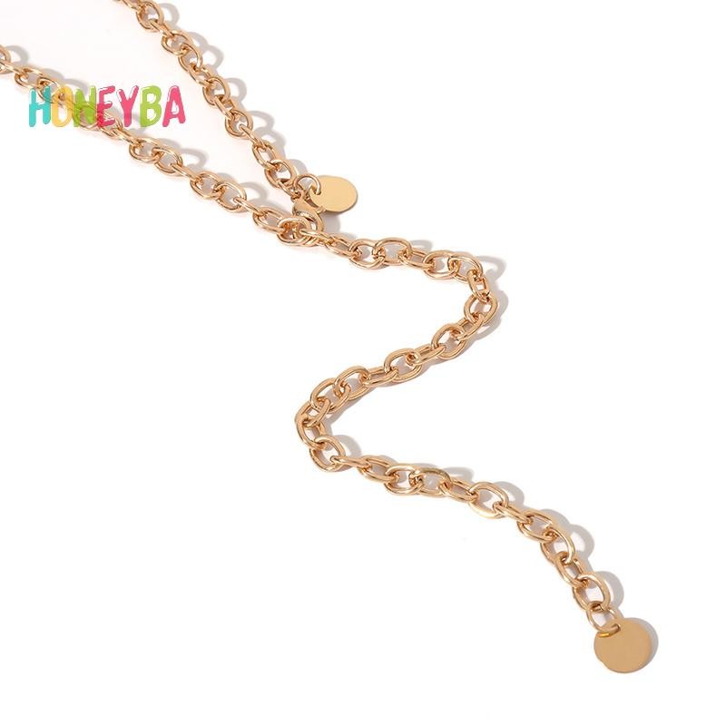 < Honeyba > Dây Xích Thắt Lưng Nữ Thời Trang Kim Loại Vàng Bạc Màu Dây Thắt Lưng Dây Xích Cho Đầm Áo Sơ Mi Phụ Kiện Quần Áo