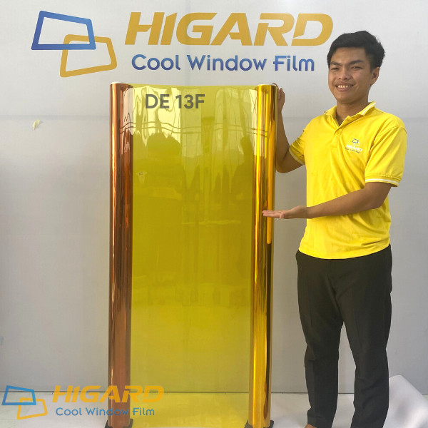 Giấy dán kính, phim Màu Trang trí Kính Tạp Điểm NHấn Nghệ Thuật Mã Màu Vàng