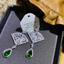 Bông tai thời trang tinh tế Zircon dài khí chất Hàn Quốc Bán buôn