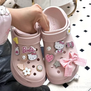 Phụ kiện hoa cao cấp cho Crocs Hello Kitty, dễ thương, có thể tháo rời, kèm khóa Busch