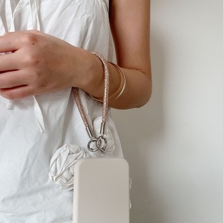 Dây đeo điện thoại lưới nhiều màu Hàn Quốc, ngắn, đeo cổ tay, chống mất, thời trang, di động