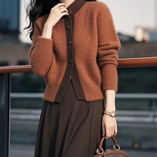 Áo len cardigan dệt kim phiên bản Hàn Quốc, màu sắc thời trang công sở thu đông
