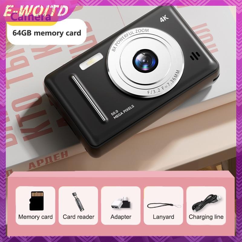 Camera kỹ thuật số CCD di động E-WOITD 5MP 4K Video Vlog Camera kép 64G ...