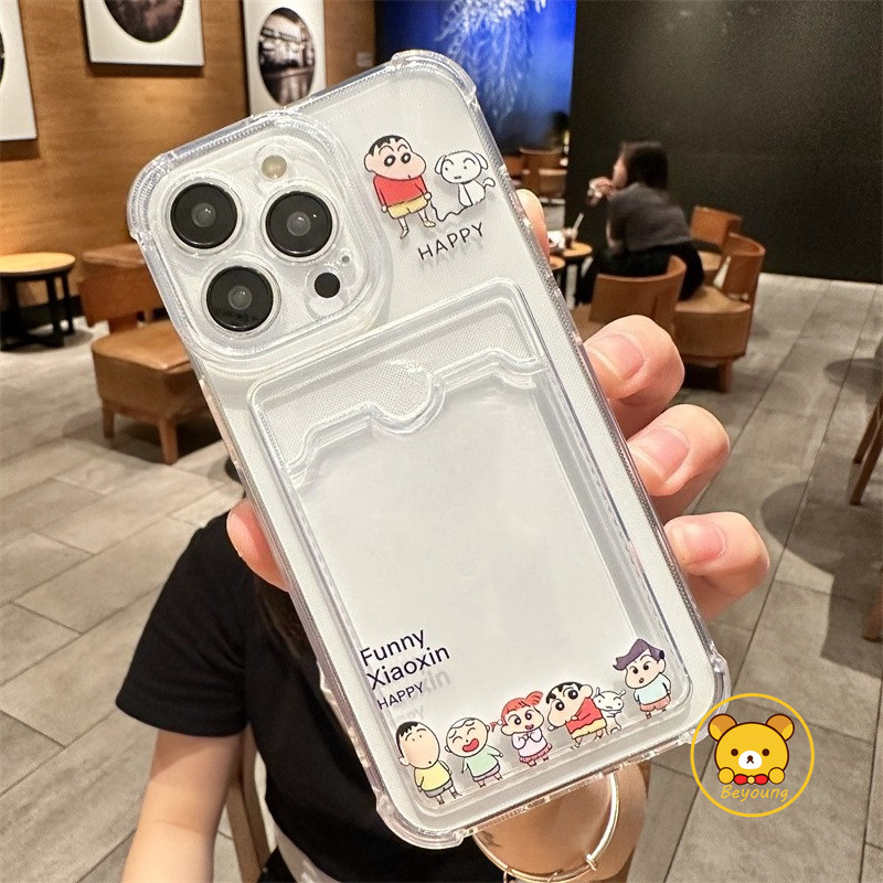 Vỏ Đựng Thẻ Crayon Shin-chan Cho Samsung Galaxy A17 A07 A56 A26 M36 A16 A06 M55 A55 A35 A25 A15 M15 F15 M54 5G 4G Vỏ Điện Thoại Ví Mềm Maruko Dễ Thương