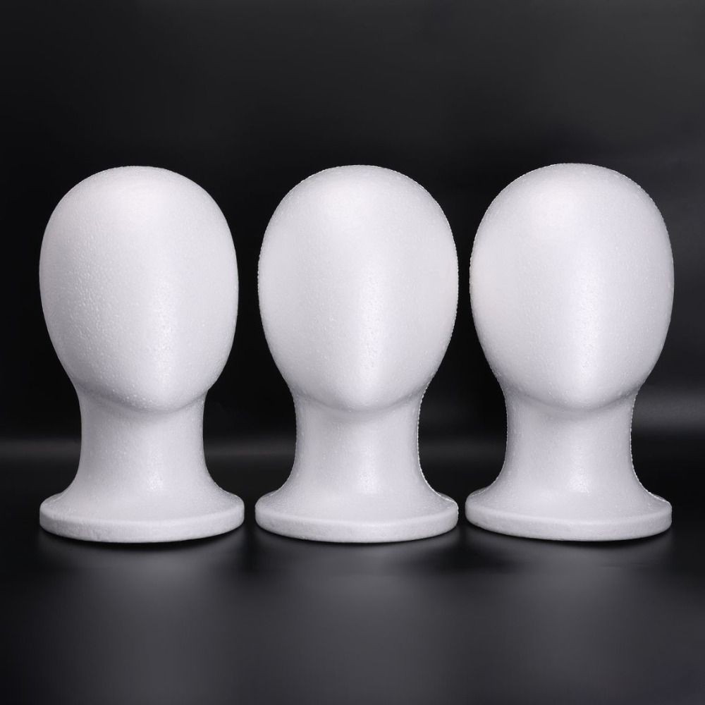 Giá đỡ màn hình tóc giả OLVIDO, Đầu nơ-canh xốp ổn định màu trắng, Đầu Manikin nhẹ