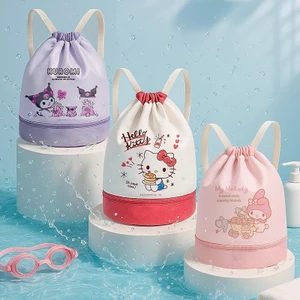 Túi bơi chống nước Hello Kitty & Kuromi & MyMelody - Ba lô riêng ướt / khô dễ thương cho bãi biển, bể bơi (Thiết kế mới 2025)