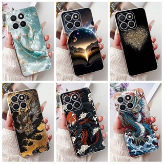 Ốp Chống Sốc Cho Honor X8c Ốp Lưng ABR-LX1 ABR-LX2 ABR-LX3 Vỏ Điện Thoại Sang Trọng Drgon Cá Chép Phim Hoạt Hình Cho HonorX8c Ốp Lưng