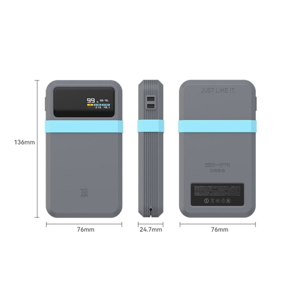 Bảo vệ NORDICLIFE, Silicon mềm chống sốc, Hộp đựng chống bụi di động màu trơn cho CUKTECH 15 Power Bank Air 15000 100W Du lịch