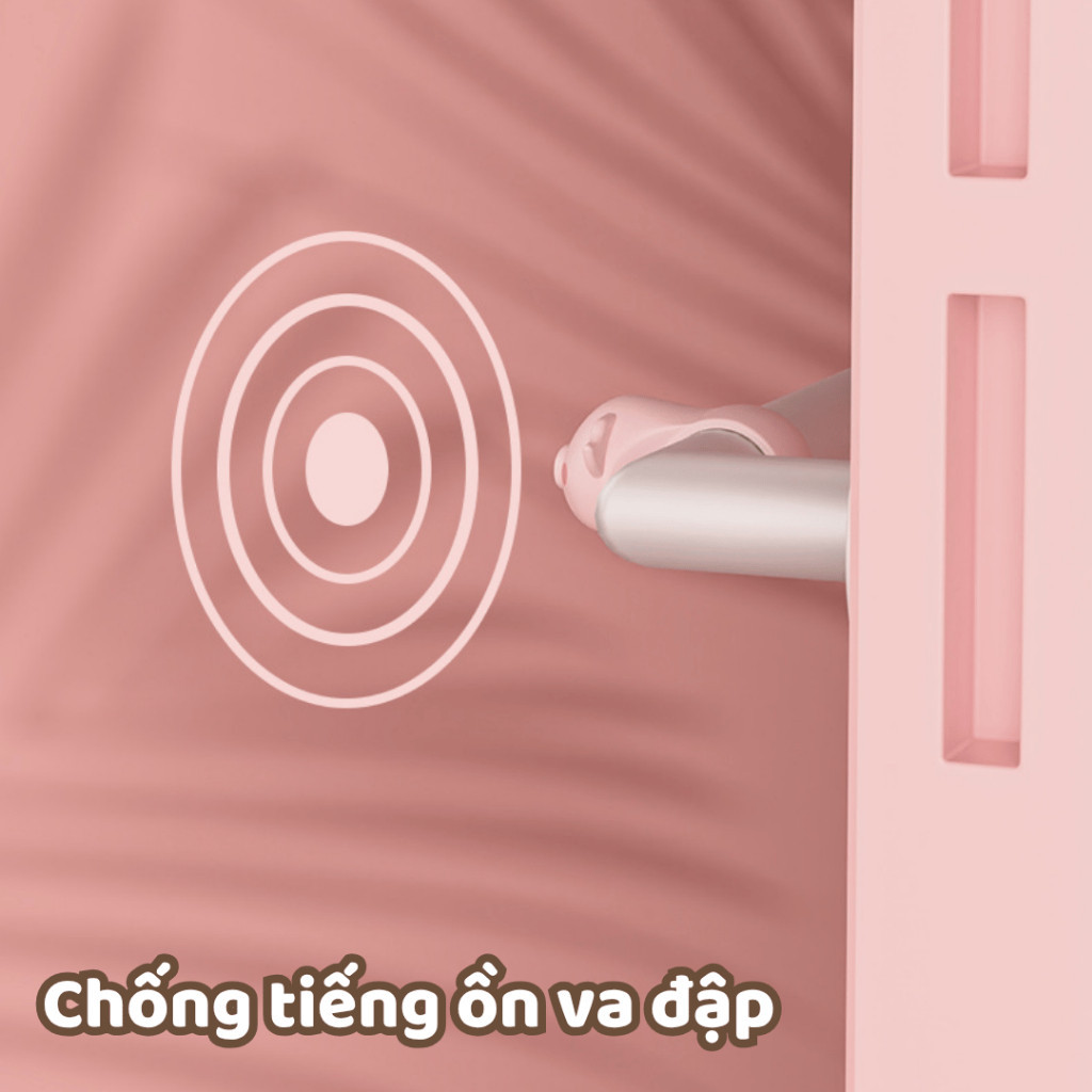 Combo 10 Miếng Chặn Cửa Chống Va Đập Silicon Chống Tiếng Ồn Làm Hỏng Tường Đệm Chặn Cửa Tay Cầm Hình Lợn Dễ Thương