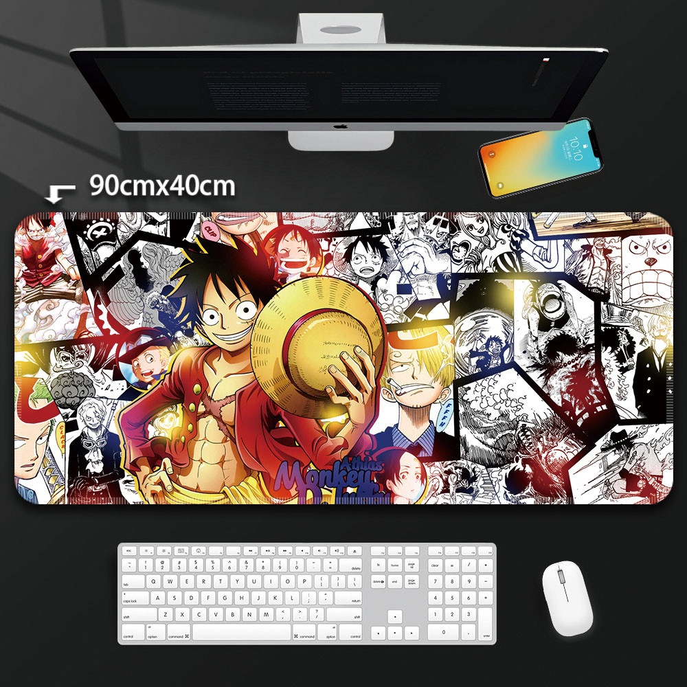 Miếng Lót Chuột One Piece Anime Lớn Hoạt Hình Khỉ D. Bàn di chuột chơi game Luffy Roronoa Zoro Boys Bàn phím máy tính Thảm để bàn