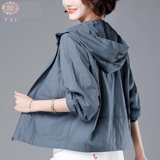 Áo khoác nữ chống nắng dài tay, thoáng khí, có mũ bảo vệ